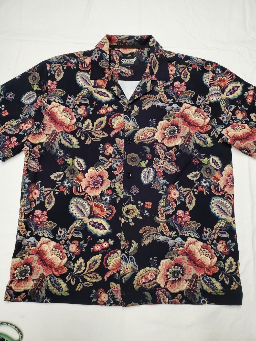 Fresh Prints of Bel-Air Drill Clothing Floral Tapestry Camp Shirt Mens M